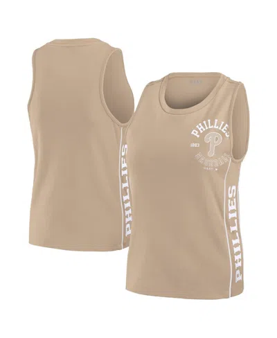 Wear By Erin Andrews Women's Tan Philadelphia Phillies Tonal Tank Top In Neutral