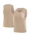 Wear By Erin Andrews Women's Tan Los Angeles Dodgers Tonal Tank Top In Tan,white