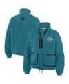 Wear By Erin Andrews Women's Teal San Jose Sharks Polar Fleece Half-zip Jacket In Teal