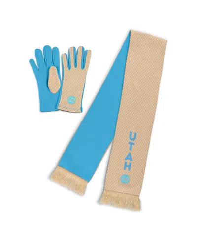 Wear By Erin Andrews Women's Utah Mammoth Tonal Microcheck Scarf Glove Set In Multi