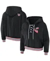 Wear By Erin Andrews Women's  Black Carolina Hurricanes Lace-up Pullover Hoodie In Black