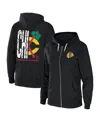 Wear By Erin Andrews Women's  Black Chicago Blackhawks Sponge Fleece Full-zip Hoodie In Black