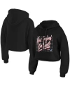 Wear By Erin Andrews Women's  Black New England Patriots Domestic Cropped Pullover Hoodie In Black