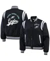 WEAR BY ERIN ANDREWS WOMEN'S WEAR BY ERIN ANDREWS BLACK PHILADELPHIA EAGLES FULL-SNAP BOMBER JACKET