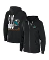 Wear By Erin Andrews Women's  Black San Jose Sharks Sponge Fleece Full-zip Hoodie In Black
