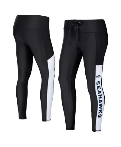 WEAR BY ERIN ANDREWS WOMEN'S WEAR BY ERIN ANDREWS BLACK SEATTLE SEAHAWKS LEGGINGS