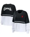 Wear By Erin Andrews Women's  Black, White San Francisco Giants Chunky Pullover Sweater In Black,white