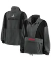 Wear By Erin Andrews Women's  Charcoal Atlanta Falcons Popover Packable Half-zip Jacket In Charcoal