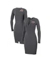 Wear By Erin Andrews Women's  Charcoal Cleveland Browns Lace Up Long Sleeve Dress In Charcoal