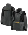 Wear By Erin Andrews Women's  Charcoal Milwaukee Brewers Packable Half-zip Jacket In Charcoal