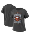 Wear By Erin Andrews Charcoal New York Islanders 2024 Nhl Stadium Series Boyfriend T-shirt In Charcoal