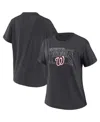 Wear By Erin Andrews Women's  Charcoal Washington Nationals Oversized Boyfriend T-shirt In Charcoal