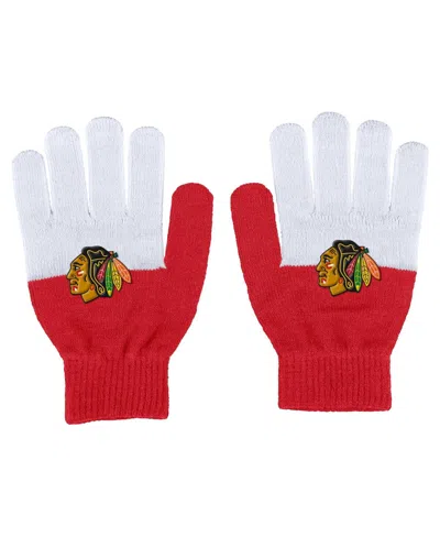 Wear By Erin Andrews Women's  Chicago Blackhawks Color-block Gloves In Red,white