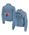 Wear By Erin Andrews Women's  Chicago Bulls Full-snap Denim Jacket In Denim