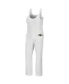 Wear By Erin Andrews Women's  Cream Baltimore Ravens Cozy Scoop Neck Tank Top Pants Sleep Set In Cream
