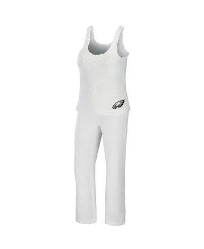 Wear By Erin Andrews Women's  Cream Philadelphia Eagles Plus Size Cozy Scoop Neck Tank Top And Pants