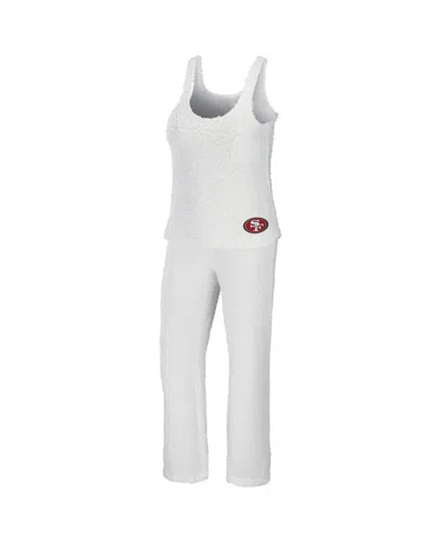 WEAR BY ERIN ANDREWS WOMEN'S WEAR BY ERIN ANDREWS CREAM SAN FRANCISCO 49ERS COZY SCOOP NECK TANK TOP AND PANTS SLEEP SET