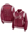 Wear By Erin Andrews Women's  Crimson Alabama Crimson Tide Football Bomber Full-zip Jacket In Crimson