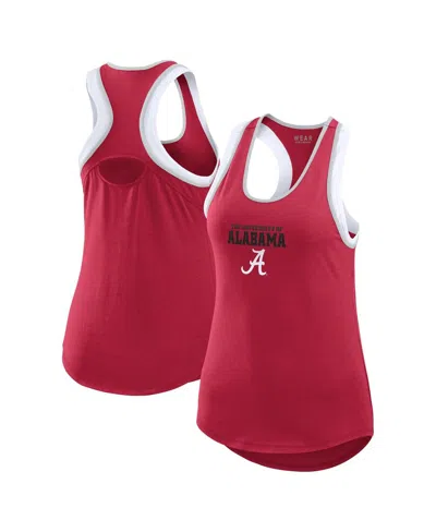 Wear By Erin Andrews Women's  Crimson Alabama Crimson Tide Open Hole Razorback Tank Top