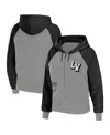 Wear By Erin Andrews Women's  Gray Las Vegas Raiders Colorblock Full-zip Hoodie In Gray