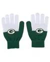 Wear By Erin Andrews Women's  Green Bay Packers Color-block Gloves In Green,white