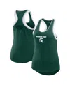 Wear By Erin Andrews Green Michigan State Spartans Open Hole Razorback Tank Top In Green