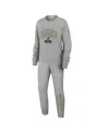 Wear By Erin Andrews Women's  Heather Gray Boston Bruins Knit Long Sleeve Tri-blend T-shirt And Pants In Heather Gray