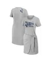 WEAR BY ERIN ANDREWS WOMEN'S WEAR BY ERIN ANDREWS HEATHER GRAY DALLAS COWBOYS PLUS SIZE KNOTTED T-SHIRT DRESS