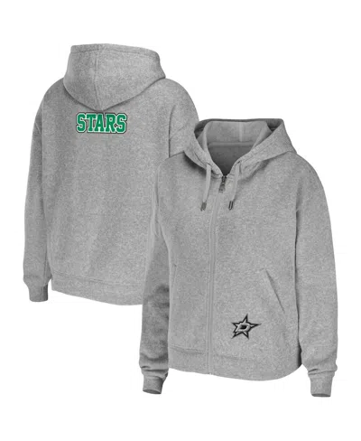 Wear By Erin Andrews Women's  Heather Gray Dallas Stars Full-zip Hoodie