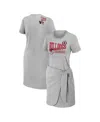 Wear By Erin Andrews Women's  Heather Gray Georgia Bulldogs Knotted T-shirt Dress In Heather Gray