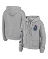 Wear By Erin Andrews Women's  Heather Gray New England Patriots Full-zip Hoodie In Heather Gray