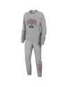 Wear By Erin Andrews Heather Gray New England Patriots Knit Long Sleeve Tri-blend T-shirt & Pants Sl In Heather Gray