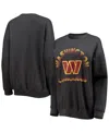 Wear By Erin Andrews Heathered Charcoal Washington Commanders Oversized Fleece Pullover Sweatshirt In Heathered Charcoal