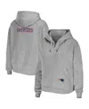 Wear By Erin Andrews Heathered Gray New England Patriots Team Full-zip Hoodie In Gray