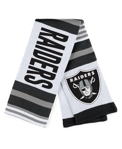 Wear By Erin Andrews Women's  Las Vegas Raiders Jacquard Striped Scarf In White,black