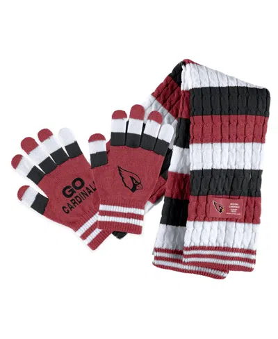 Wear By Erin Andrews Women's  Miami Dolphins Striped Scarf And Gloves Set In Multi