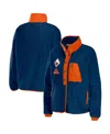 Wear By Erin Andrews Women's  Navy Chicago Bears Polar Fleece Raglan Full-snap Jacket In Navy