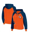 Wear By Erin Andrews Orange Chicago Bears Colorblock Lightweight Full-zip Hoodie In Orange
