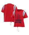 Wear By Erin Andrews Red St. Louis Cardinals Cinched Colorblock T-shirt In Red