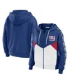 Wear By Erin Andrews Women's  Royal, White New York Giants Plus Size Color Block Full-zip Hoodie In Royal,white