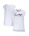 Wear By Erin Andrews Women's  White Atlanta Falcons Greetings From Muscle T-shirt In White