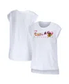 Wear By Erin Andrews Women's  White Chicago Blackhawks Greetings From Muscle T-shirt In White