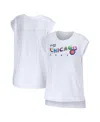 Wear By Erin Andrews Women's  White Chicago Cubs Greetings From T-shirt In White
