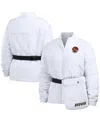 Wear By Erin Andrews Women's  White Cleveland Browns Packaway Full-zip Puffer Jacket In White