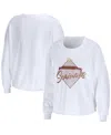 Wear By Erin Andrews Women's  White Florida State Seminoles Diamond Long Sleeve Cropped T-shirt In White