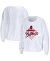 Wear By Erin Andrews Women's  White Georgia Bulldogs Diamond Long Sleeve Cropped T-shirt In White