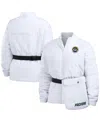 Wear By Erin Andrews Women's  White Green Bay Packers Packaway Full-zip Puffer Jacket In White