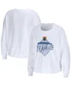 Wear By Erin Andrews Women's  White Kentucky Wildcats Diamond Long Sleeve Cropped T-shirt In White