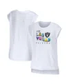 Wear By Erin Andrews White Las Vegas Raiders Greetings From Muscle T-shirt In White