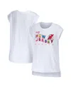 Wear By Erin Andrews Women's  White New Jersey Devils Greetings From Muscle T-shirt In White